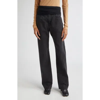 Mm6 Maison Margiela Overlay Jeans In Black