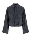 Mm6 Maison Margiela Printed Long Sleeve Shirt Button Cuffs Collar In Gray