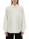 Mm6 Maison Margiela Women's Stripe Cotton Shirt In White