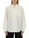 Mm6 Maison Margiela Women's Stripe Cotton Shirt In White