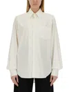 Mm6 Maison Margiela Women's Stripe Cotton Shirt In White