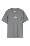 Mm6 Maison Margiela Light Grey T-shirt With Numeric Signature Patch In Gray