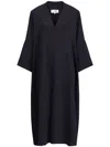 Mm6 Maison Margiela Oversize V-neck Shift Dress In Black