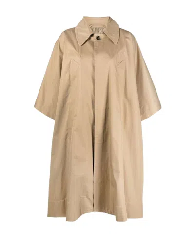 Mm6 Maison Margiela Oversized Collared Coat In Nude