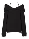Mm6 Maison Margiela Cotton Sweatshirt With Dropped Shoulders In Black