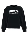 Mm6 Maison Margiela Black Unbrushed Sweat Jersey Sweatshirt In Black