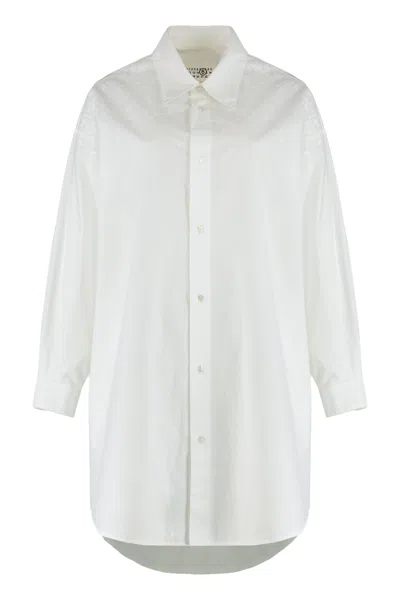 Mm6 Maison Margiela Oversized Cotton Shirt In White