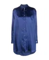 Mm6 Maison Margiela Oversized Cut-out Satin Shirt In Blue