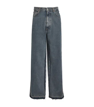 Mm6 Maison Margiela Oversized Distressed-detail Jeans In Blue