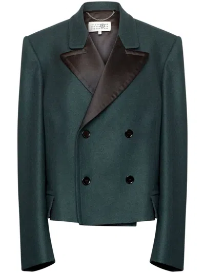 Mm6 Maison Margiela Oversized Double-breasted Blazer In Green