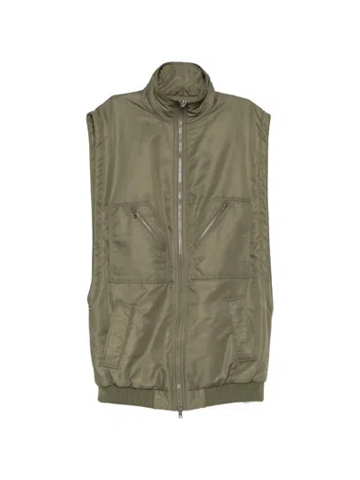 Mm6 Maison Margiela Oversized Down Vest In Khaki