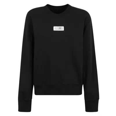 Mm6 Maison Margiela Oversized Knit Sweatshirt In Black