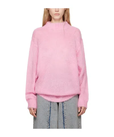 Mm6 Maison Margiela Oversized Knitted Jumper In Pink