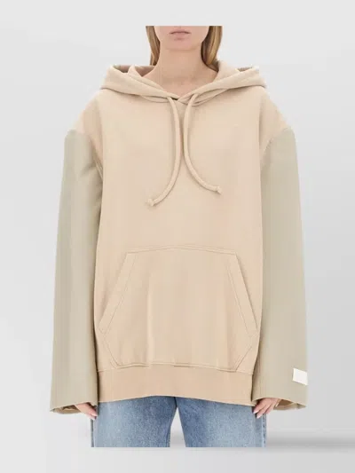 Mm6 Maison Margiela Oversized Logo Hooded Sweatshirt With Kangaroo Pocket