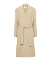 Mm6 Maison Margiela Belted Long Length Jacket With Back Seam In Nude