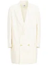 Mm6 Maison Margiela Oversized Pinstripe Double-breasted Blazer In Neutrals