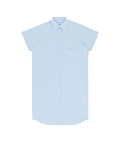 Mm6 Maison Margiela Oversized Shirt Dress In Light Blue