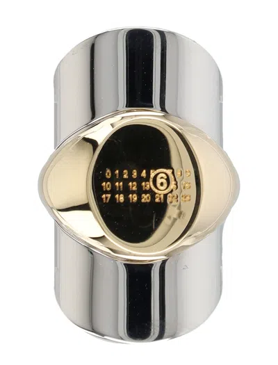 Mm6 Maison Margiela Oversized Signet Ring In Silver