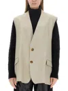 Mm6 Maison Margiela Mm6 By Maison Margiela Single-breasted Vest In Beige