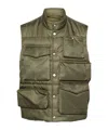 Mm6 Maison Margiela Padded Mandarin Collar Cargo Jacket In Green