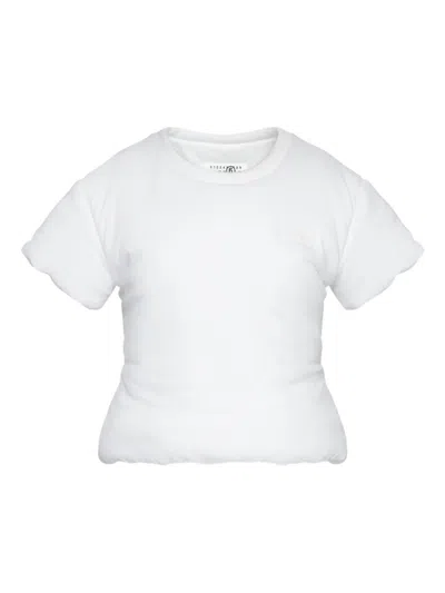 Mm6 Maison Margiela Padded Cotton T-shirt In Blue