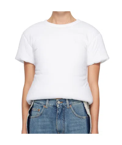 Mm6 Maison Margiela Padded Cotton T-shirt In White