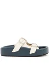 Mm6 Maison Margiela Two-buckle Slide Sandals In White