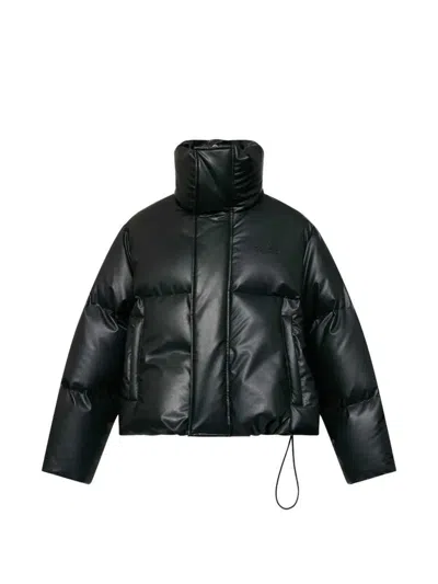 Mm6 Maison Margiela Padded Leather-effect Jacket In Black