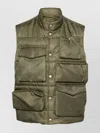 Mm6 Maison Margiela Padded Mandarin Collar Cargo Jacket In Green