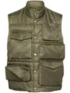 Mm6 Maison Margiela Padded Mandarin Collar Cargo Jacket In Green