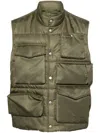 Mm6 Maison Margiela Padded Mandarin Collar Cargo Jacket In Green