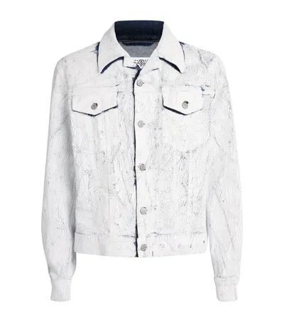 Mm6 Maison Margiela Paint-finish Denim Jacket In White