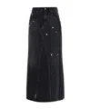Mm6 Maison Margiela Paint-splatter Denim Skirt In Black