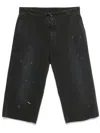 Mm6 Maison Margiela Paint Splatter-detail Shorts In Black