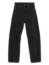 Mm6 Maison Margiela Mm6 By Maison Margiela High-waisted Jeans With Satin Side Stripes In Black