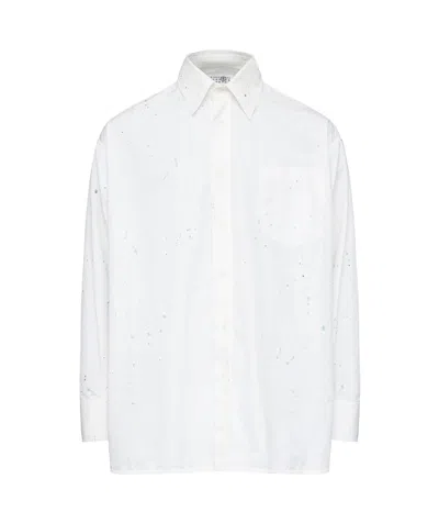 Mm6 Maison Margiela Paint-splatter Shirt In White