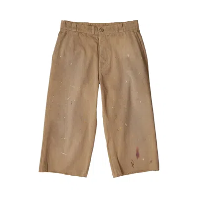 Pre-owned Mm6 Maison Margiela Paint Splatter Skater Shorts 'natural' | Tan | Men's Size 48