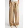 Mm6 Maison Margiela Paint Splatter Wide Leg Gabardine Pants In Sand Beige