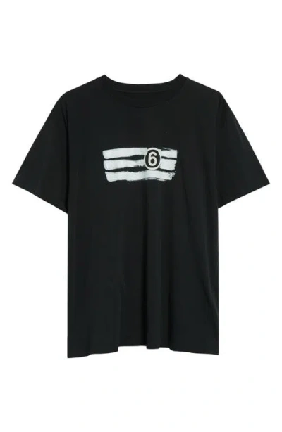 MM6 MAISON MARGIELA MM6 MAISON MARGIELA PAINTED NUMERIC MOTIF GRAPHIC T-SHIRT