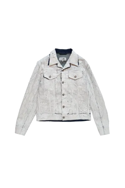 Mm6 Maison Margiela Painted Trucker Jacket White