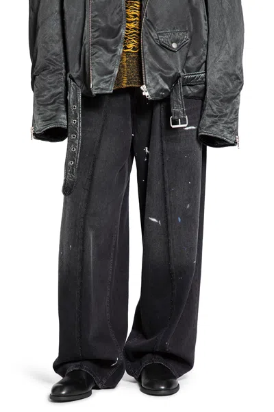 Mm6 Maison Margiela Painted Wide Leg Jeans In Multi