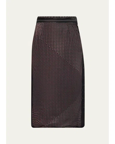 Mm6 Maison Margiela Paisley Print Midi Pencil Skirt In Brown