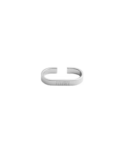 Mm6 Maison Margiela Palladium Double Numeric Ring In Silver