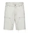 Mm6 Maison Margiela Numbers-motif Denim Shorts In Off White