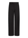 Mm6 Maison Margiela Wide Leg High Waist Trousers With Pleated Front In Black