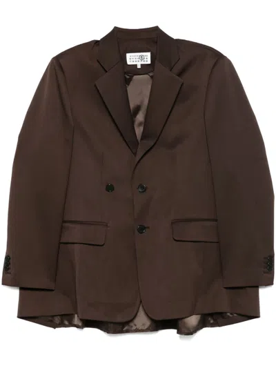 Mm6 Maison Margiela Panelled Blazer In Braun
