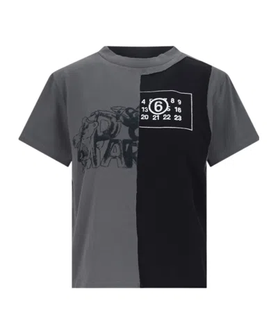 MM6 MAISON MARGIELA MM6 MAISON MARGIELA PANELLED CREWNECK T-SHIRT