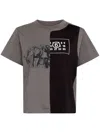 Mm6 Maison Margiela Mm6 Logo Print Round Neck Cotton T-shirt In Grey