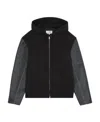 Mm6 Maison Margiela Panelled Drawstring Hoodie In Black