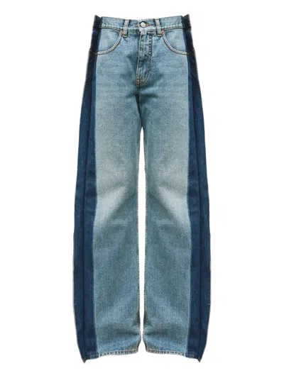 Mm6 Maison Margiela Panelled Five-pocket Jeans In Blue